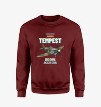 Thumbnail for Hawker Tempest Mk V - Big chin. Bigger grin. design on wine red sweatshirt