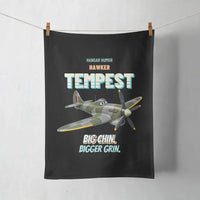 Thumbnail for Hawker Tempest Mk V - Big chin. Bigger grin. design on black towel