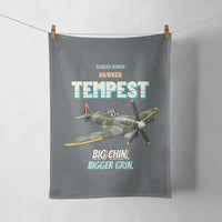 Thumbnail for Hawker Tempest Mk V - Big chin. Bigger grin. design on gray towel