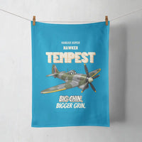 Thumbnail for Hawker Tempest Mk V - Big chin. Bigger grin. design on turquoise towel