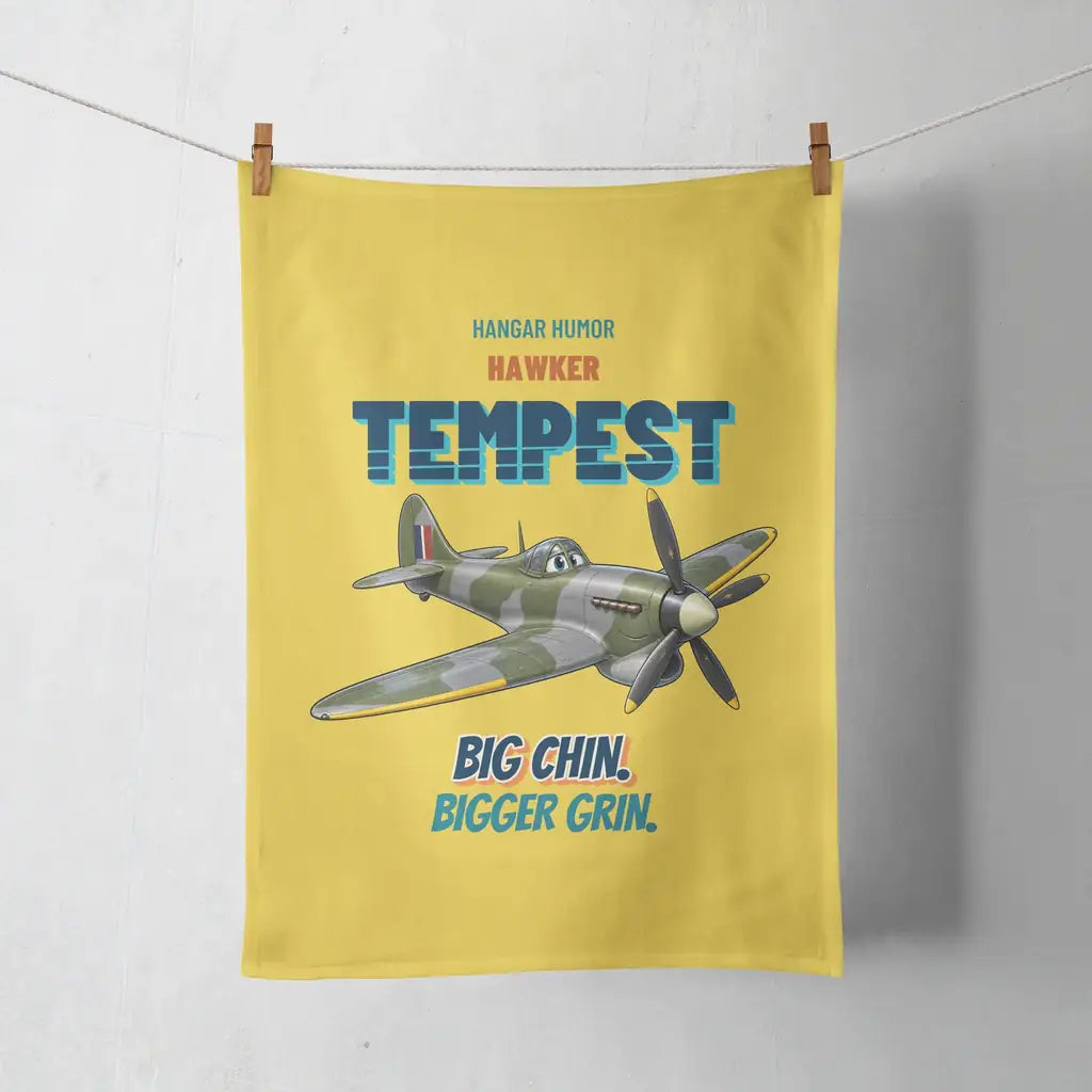 Hawker Tempest Mk V - Big chin. Bigger grin. design on yellow towel