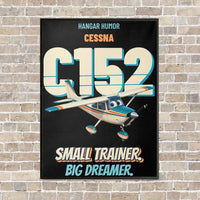 Thumbnail for Cessna 152 - Small trainer. Big dreamer. vertical canvas print - framed - black background