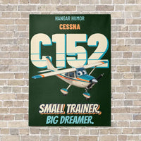 Thumbnail for Cessna 152 - Small trainer. Big dreamer. vertical canvas print - no frame - dark green background