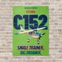 Thumbnail for Cessna 152 - Small trainer. Big dreamer. vertical canvas print - no frame - light green background