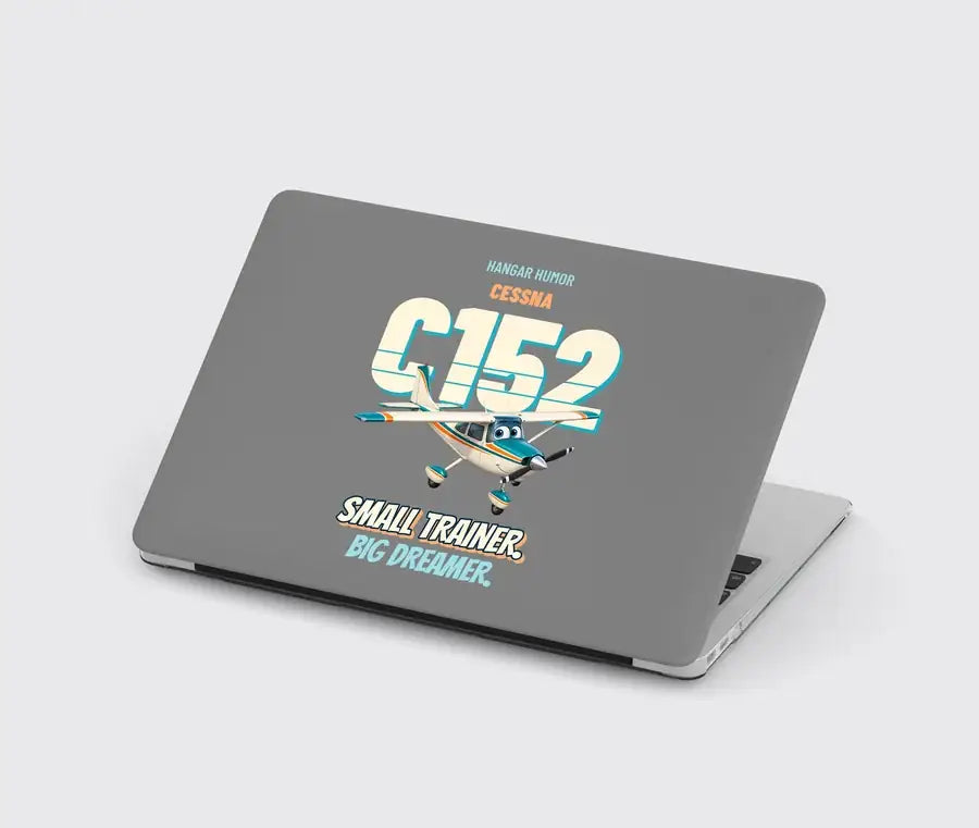 Cessna 152 - Small trainer. Big dreamer. design on gray MacBook case