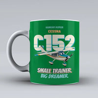 Thumbnail for Cessna 152 - Small trainer. Big dreamer. design on green ceramic mug