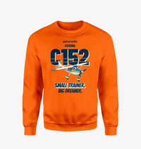 Thumbnail for Cessna 152 - Small trainer. Big dreamer. design on orange sweatshirt