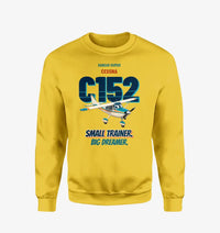 Thumbnail for Cessna 152 - Small trainer. Big dreamer. design on yellow sweatshirt