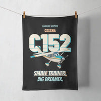 Thumbnail for Cessna 152 - Small trainer. Big dreamer. design on black towel