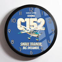 Thumbnail for Cessna 152 - Small trainer. Big dreamer. design on blue framed wall clock