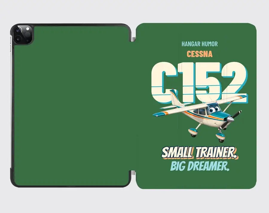 Cessna 152 - Small trainer. Big dreamer. design on green ipad tablet case