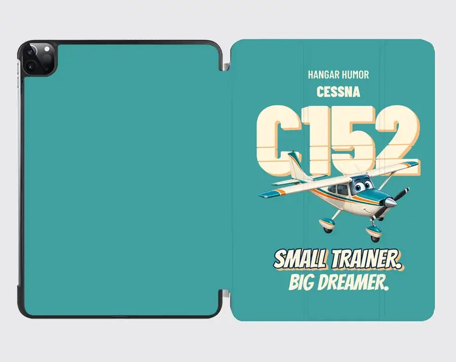 Cessna 152 - Small trainer. Big dreamer. design on turquoise ipad tablet case