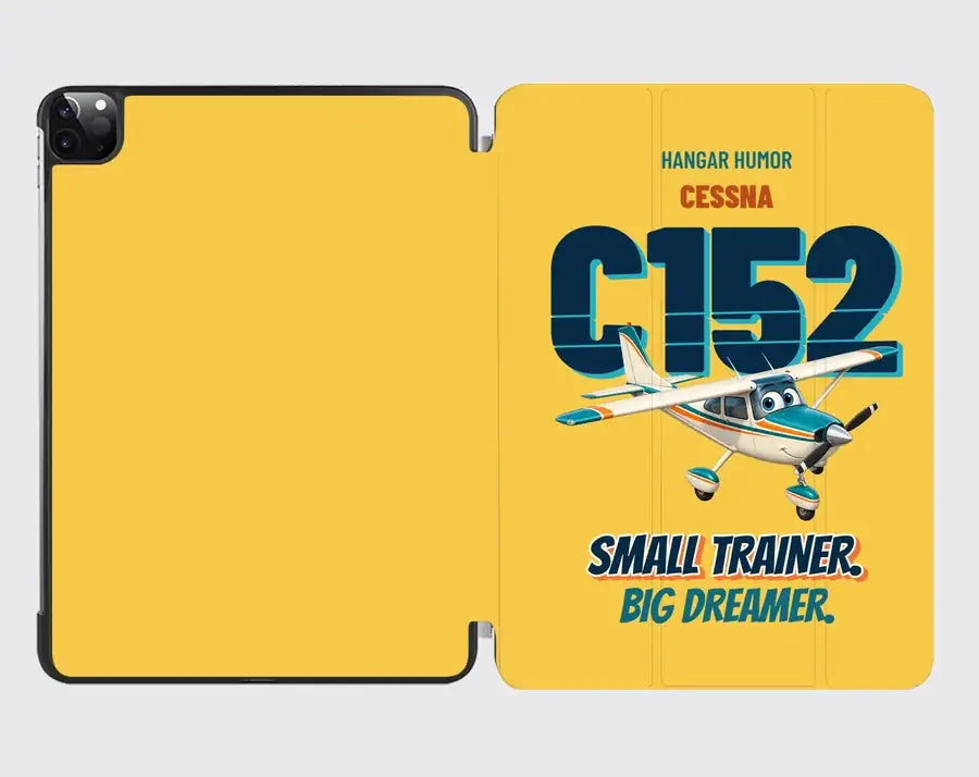 Cessna 152 - Small trainer. Big dreamer. design on yellow ipad tablet case