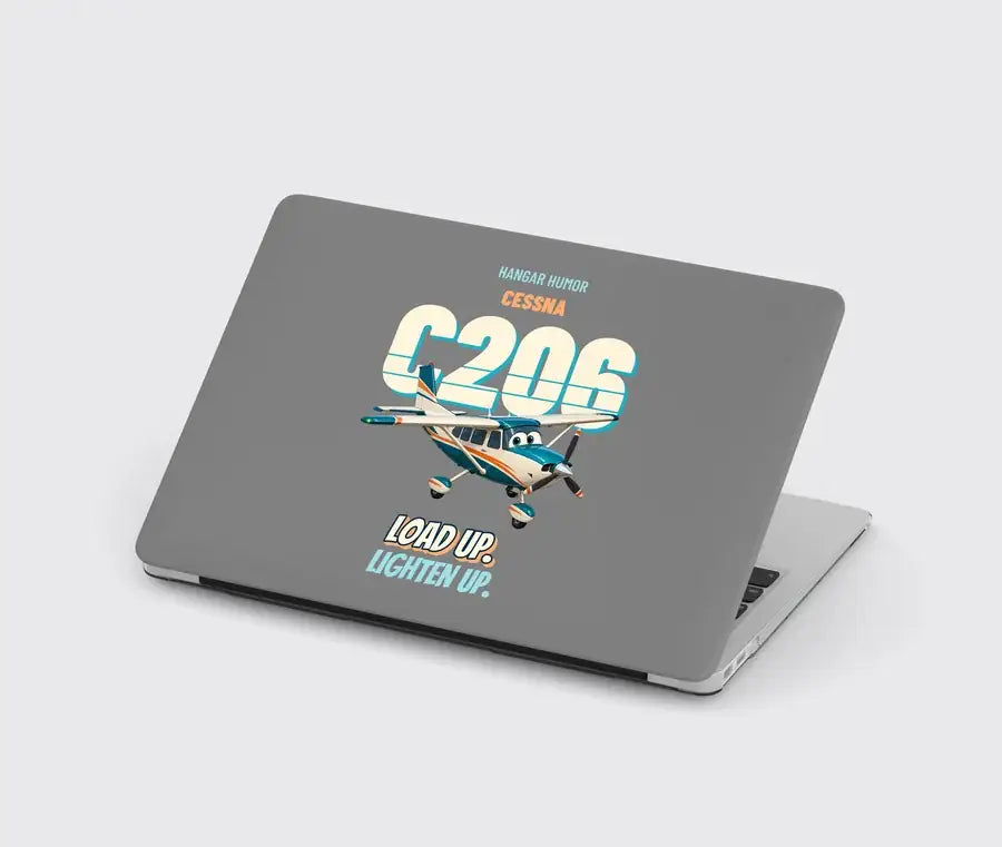 Cessna 206 Stationair - Load up. Lighten up. design on gray MacBook case