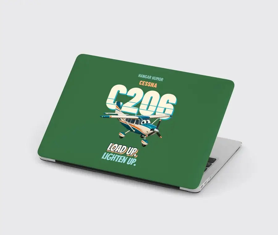 Cessna 206 Stationair - Load up. Lighten up. design on green MacBook case