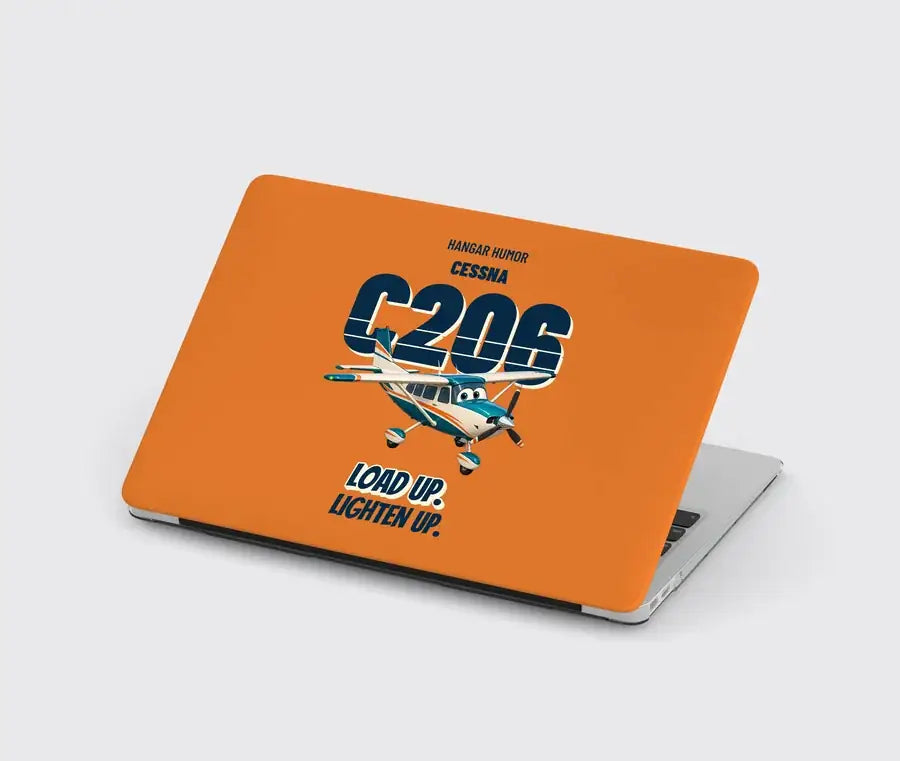 Cessna 206 Stationair - Load up. Lighten up. design on orange MacBook case