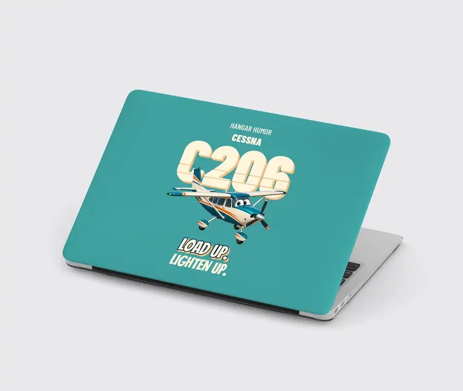 Cessna 206 Stationair - Load up. Lighten up. design on turquoise MacBook case