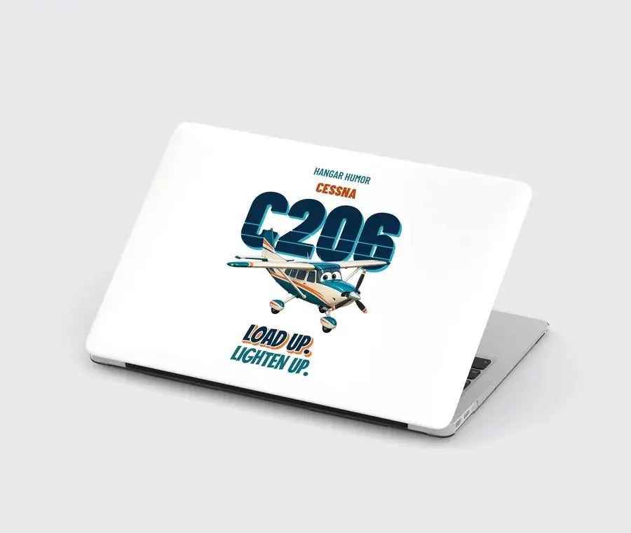 Cessna 206 Stationair - Load up. Lighten up. design on white MacBook case