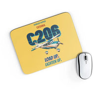 Thumbnail for Cessna 206 Stationair - Load up. Lighten up. design on yellow rectangle mouse pad
