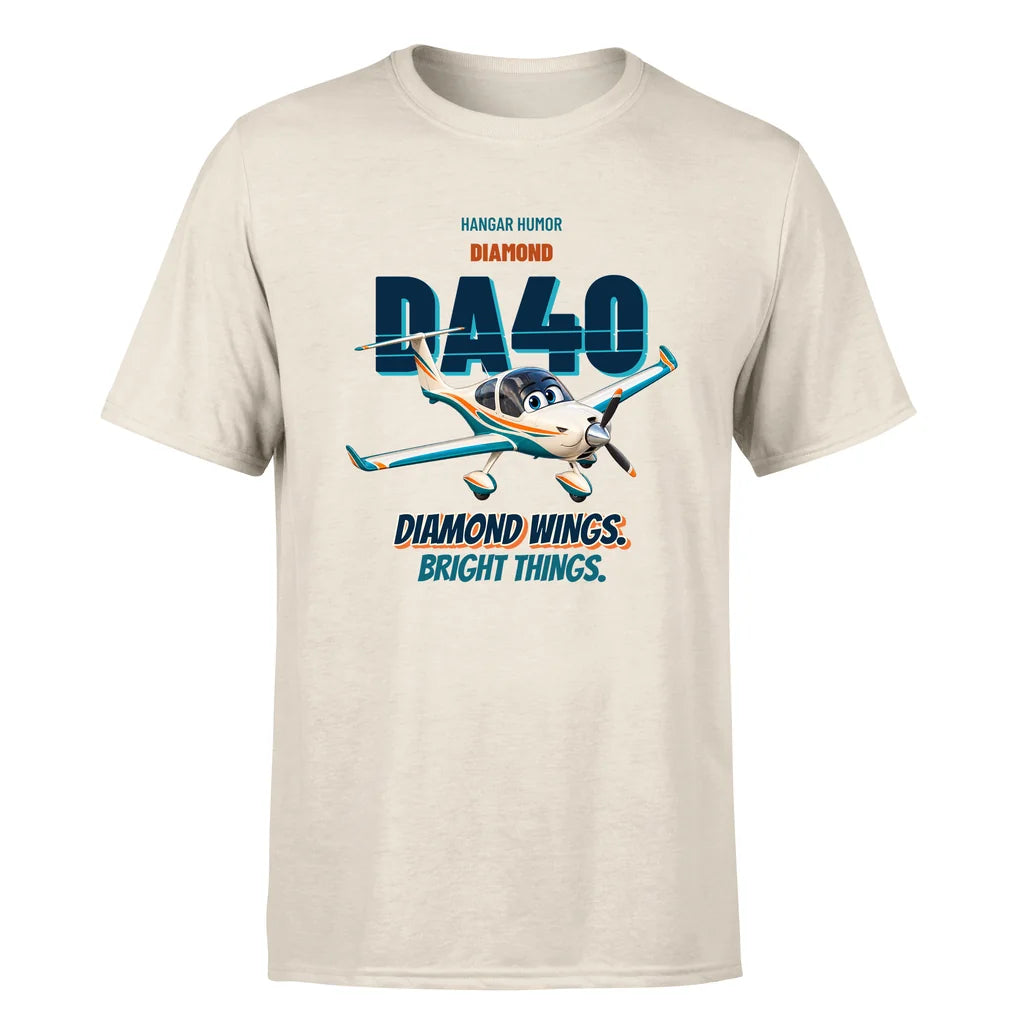 Diamond DA40 - Diamond wings. Bright things. - Premium T-Shirt design on beige premium t shirt