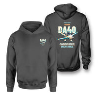 Thumbnail for Diamond DA40 - Diamond wings. Bright things. - Double-Side Hoodie design on dark gray double side hoodie