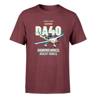 Thumbnail for Diamond DA40 - Diamond wings. Bright things. - Premium T-Shirt design on darkred premium t shirt
