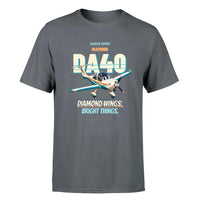 Thumbnail for Diamond DA40 - Diamond wings. Bright things. - Premium T-Shirt design on gray premium t shirt