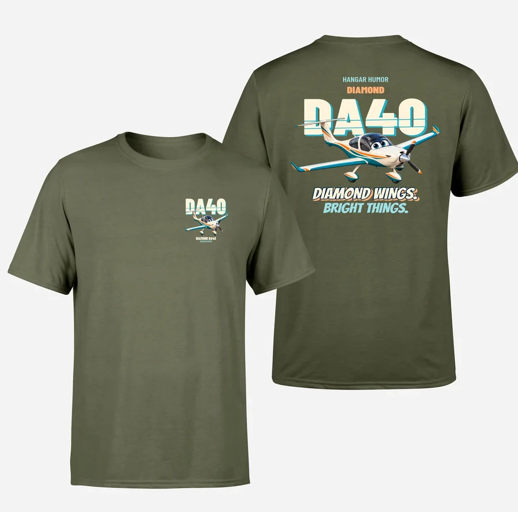Diamond DA40 - Diamond wings. Bright things. - Double-Side T-Shirt design on greenarmy double side t shirt