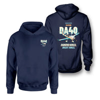 Thumbnail for Diamond DA40 - Diamond wings. Bright things. - Double-Side Hoodie design on navy blue double side hoodie