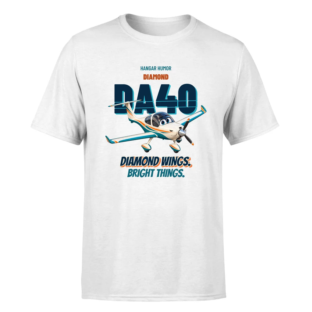 Diamond DA40 - Diamond wings. Bright things. - Premium T-Shirt design on white premium t shirt