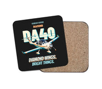 Thumbnail for Diamond DA40 - Diamond wings. Bright things. design on black 1 piece coaster