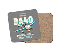 Thumbnail for Diamond DA40 - Diamond wings. Bright things. design on gray 1 piece coaster