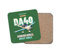 Thumbnail for Diamond DA40 - Diamond wings. Bright things. design on green 1 piece coaster