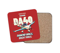 Thumbnail for Diamond DA40 - Diamond wings. Bright things. design on red 1 piece coaster