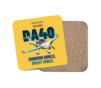 Thumbnail for Diamond DA40 - Diamond wings. Bright things. design on yellow 1 piece coaster