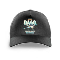 Thumbnail for Diamond DA40 - Diamond wings. Bright things. design on black printed hat