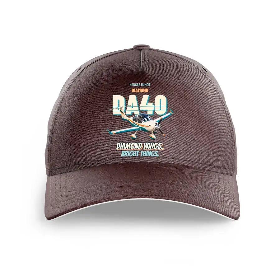 Diamond DA40 - Diamond wings. Bright things. design on brown printed hat