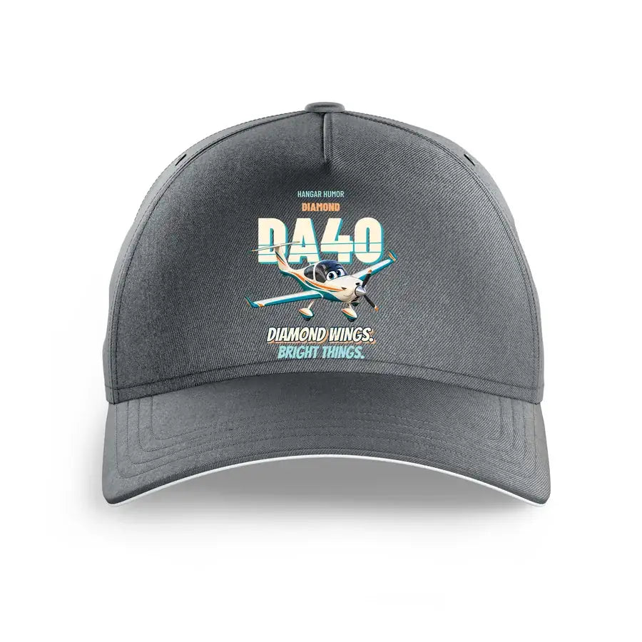 Diamond DA40 - Diamond wings. Bright things. design on gray printed hat