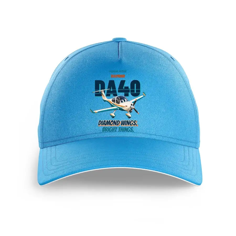 Diamond DA40 - Diamond wings. Bright things. design on light blue printed hat