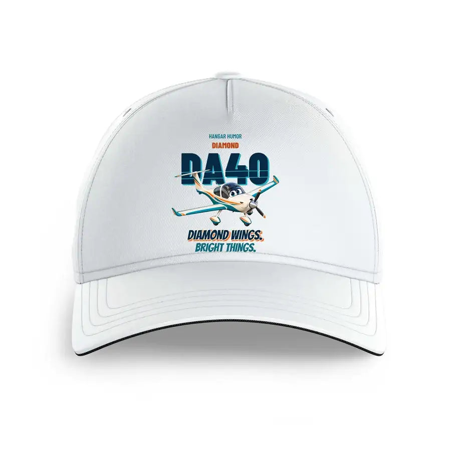 Diamond DA40 - Diamond wings. Bright things. design on white printed hat