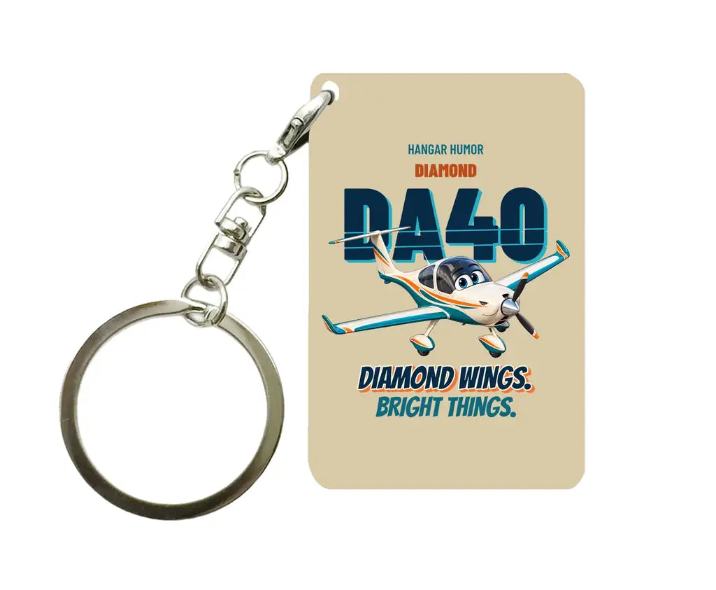 Diamond DA40 - Diamond wings. Bright things. design on beige key chain