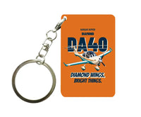 Thumbnail for Diamond DA40 - Diamond wings. Bright things. design on orange key chain