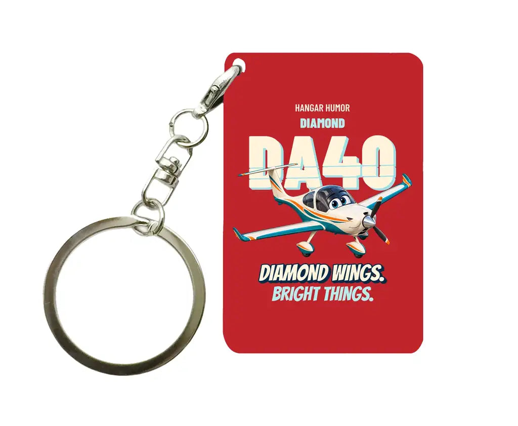 Diamond DA40 - Diamond wings. Bright things. design on red key chain