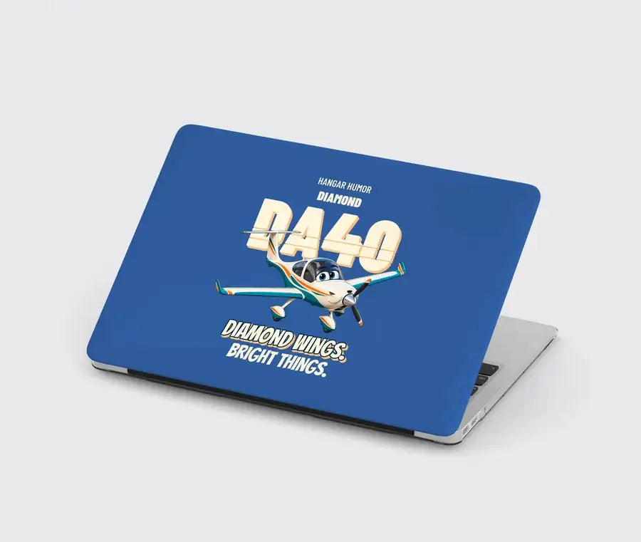 Diamond DA40 - Diamond wings. Bright things. design on blue MacBook case