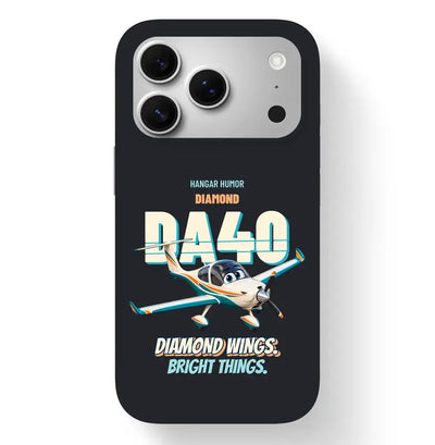 Diamond DA40 - Diamond wings. Bright things. design on black magsafe iphone 17 pro