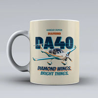 Thumbnail for Diamond DA40 - Diamond wings. Bright things. design on beige ceramic mug