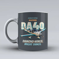 Thumbnail for Diamond DA40 - Diamond wings. Bright things. design on gray ceramic mug