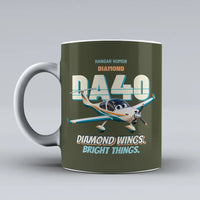 Thumbnail for Diamond DA40 - Diamond wings. Bright things. design on green army ceramic mug