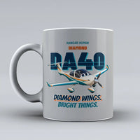 Thumbnail for Diamond DA40 - Diamond wings. Bright things. design on light gray ceramic mug