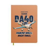 Thumbnail for Diamond DA40 - Diamond wings. Bright things. design on orange notebook